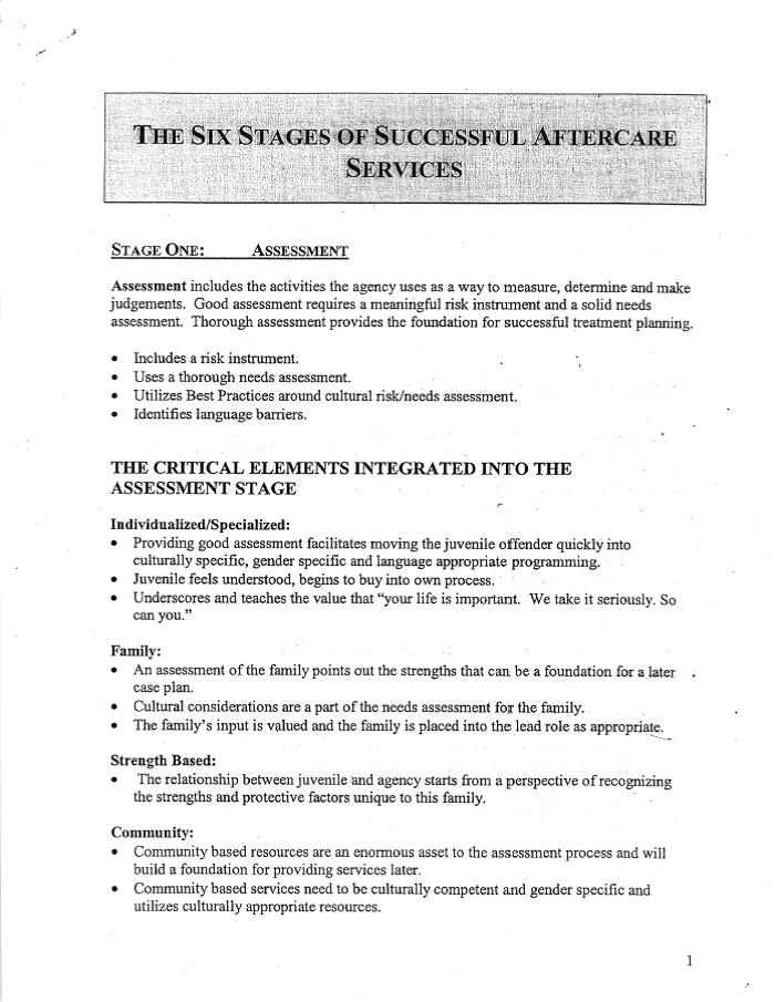 The Six Stages of Successful Aftercare Services